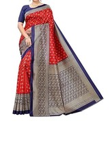 Art Silk Printed Saree Sari Ethnic Blouse Piece Women Dress Free Shipping3 - £21.73 GBP