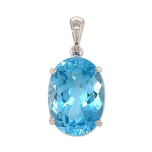 Starborn Natural Blue Topaz Faceted Pendant Necklace (22&quot;) - £333.16 GBP