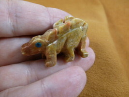 Y-DIN-ST-16 Little Tan Stegosaurus Dinosaur Carving Gem Soapstone Dino Figurine - $8.59