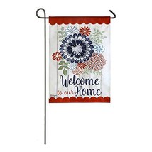 Meadow Creek Americana Floral Decorative Suede Garden Flag- 2 Sided,12.5&quot; x 18&quot; - £11.86 GBP
