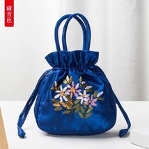 2022 New Ethnic Style Retro Embroidery Bucket Drawstring Mobile Phone Bag Storag - $21.52