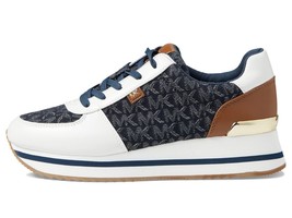 Womens Michael Kors Trainer Monique Trainer Optic White Blue Denim 9.5 M... - $149.99
