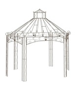 vidaXL Garden Pavilion Antique brown Wrought Iron Large - $2,288.01 CAD