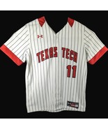 Texas Tech Red Raiders Striped Baseball Jersey Under Armour White Pinstr... - $203.10 CAD