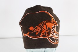 Vtg 90s Big Helmet Logo Cleveland Browns Football Winter Beanie Hat Cap Brown - £54.26 GBP
