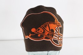 Vtg 90s Big Helmet Logo Cleveland Browns Football Winter Beanie Hat Cap Brown - £52.03 GBP