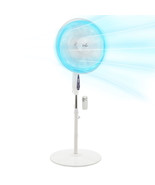 Vie Air 16 Inch 3 Speed Oscillating Stand Fan with Remote Control in White - $1,347.46 MXN
