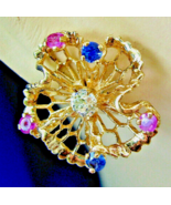 Earth mined Diamond Sapphire Ruby Deco Earrings Vintage Filigree Solid 1... - $3,320.25