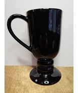 Vintage McCoy Pottery Tall Footed Pedestal Mug Black Glaze USA - $21.23 CAD