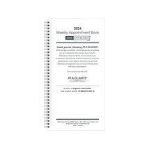 2024 AT-A-GLANCE 6.25&quot; x 3.25&quot; Weekly Appointment Book Refill White - $32.99