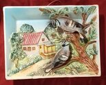 Vintage 3D Ceramic Wall Plaque - House and Blue Jays - Very Detailed and... - $23.72