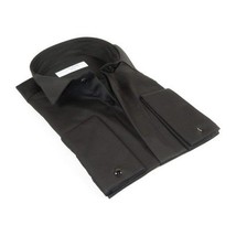 Mens CEREMONIA Tuxedo Formal Shirt 100% Cotton Turkey Slim Fit #stn 15 aty black image 8