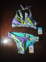California Waves Size Small 2 Piece Multicolor Women&#39;s Bathing Suit - £38.77 GBP