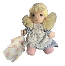 Precious Moments Applause Plush Doll 1991 Joni Sewing 10” Blonde Blue Eyes - £10.27 GBP