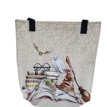 Harry Potter Wizard-Themed Canvas Tote Bag With Owl Books &amp; Magical Acce... - €8,25 EUR