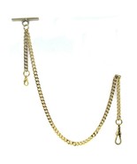 Gold Color Albert Pocket Watch Chain with T Bar Lobster Clasp Swivel Cli... - $235.13 MXN+