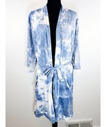 Hello Mello Dyes The Limit Tie Dye Lounge Robe S M Sky Blue Stretch Open... - $22.50 CAD