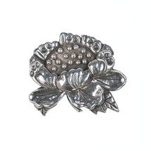 Hector Aguilar Taxco 940 silver large 3D flower botanical pin - $389.81