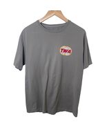 TWA Airlines Logo Graphic T Shirt Malibu Shirts Gray Travel Tee Sz Med - $20.00