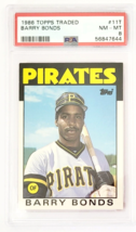 1986 Topps Traded #11T Barry Bonds Rookie RC Pirates PSA 8 NM-MT - £16.51 GBP