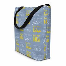 Creative Brain Concept Design Take Your Idea Cotton Blue Beach Bag - £33.91 GBP