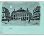 Opera House Street Vista Parigi Francia Unp Udb Cartolina C19 - $9.16