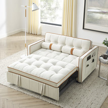 55.5&quot; Pull Out Sleep Sofa Bed 2 Seater Loveseats Sofa Couch with Side Po... - $544.35