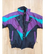 Cold Wave Men&#39;s XS Vintage Snowmobile Jacket Purple &amp; Teal Nylon Winter ... - $557.43 MXN