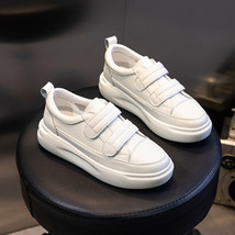 Women Sneakers Casual Velcro Comfortable Soft Leather Light White Autumn Sneaker - £44.88 GBP