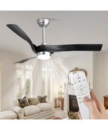 Brushed Nickel Ceiling Fan with Light 52 Inch,1-6 Largest Wind Speed up ... - $121.01 CAD