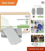 Cloth-Like Silver Disposable Napkins - Perfect for Weddings, 16&quot; x 16&quot;, ... - €32,93 EUR