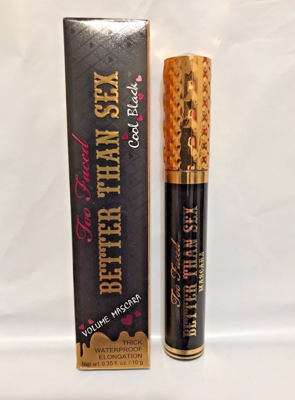 Too Faced Better Than Sex .35 Oz/10g Cool Black Volume Waterproof Full Mascara