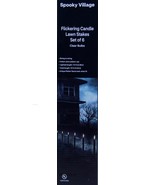 Spooky Village 6 Flickering Candles Lawn Stakes - Clear Bulbs - Halloween - $364.18 MXN