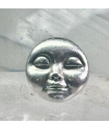 Face Ring moon face handmade artisan band size 8 figurative sterling silver wome - $275.22
