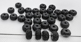 Hematite Jet Loose Rondelle heishi wheel Shambala Pave Rhinestone Crysta... - €4,11 EUR