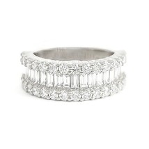 Authenticity Guarantee 
Wide Baguette Round Diamond Anniversary Statement Rin... - £4,406.08 GBP
