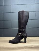 Anne Klein Merritt Brown Leather Square Toe Knee High Boots Women’s 6.5 M - £39.51 GBP