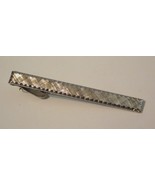 Vintage new old stock silver tone textured scalloped edge tie clasp - £2.39 GBP