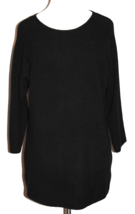 Worthington Women&#39;s Sweater Ribbed Black Dolman Sleeve Zip Side Oversize... - £17.69 GBP