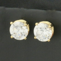 4ct CZ Stud Earrings in 14k Yellow Gold - £245.80 GBP