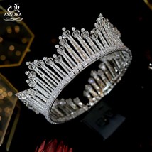 New Baroque Crystal Queen Crown King  Bridal Crown Pageant Tiaras And Crowns ,Wo - £279.05 GBP