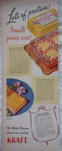Kraft Velveeta Cheese WWII Magazine Print Advertisements Art 1940s - £4.74 GBP