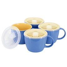 Gibson Home On The Go 4 Piece 25 Ounce Stoneware Soup Cup Set with Lid i... - $1,198.69 MXN