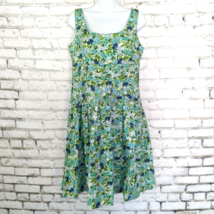 R&amp;K Originals Dress Womens 8 Blue Green Floral Sleeveless Fit and Flare ... - £19.92 GBP