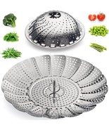 Foldable Stainless Steel Steamer Basket for Vegetables - Expandable up t... - £9.40 GBP