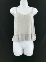 INC International Concepts grey Soft Knit Ruffle Flounce Pajama Top Size... - $10.43