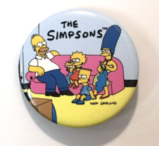 Vintage The Simpsons Button Pin  20th Century Fox 1989 Cartoon Pinback 1.75&quot; - £12.78 GBP