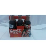 VNTG 6 PACK 1995 SANTA CHRISTMAS 8 OZ FULL COKE GLASS BOTTLES in CARRIER... - $23.36