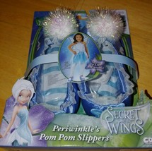 Disney Fairies Secret Of The Wings Periwinkle&#39;s Pom Pom SLIPPERS-NIP-3+-CUTE - £15.62 GBP