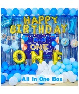 117 Pack Baby Boy First Birthday Decorations Blue 1 Year Old Birthday  - £42.74 GBP